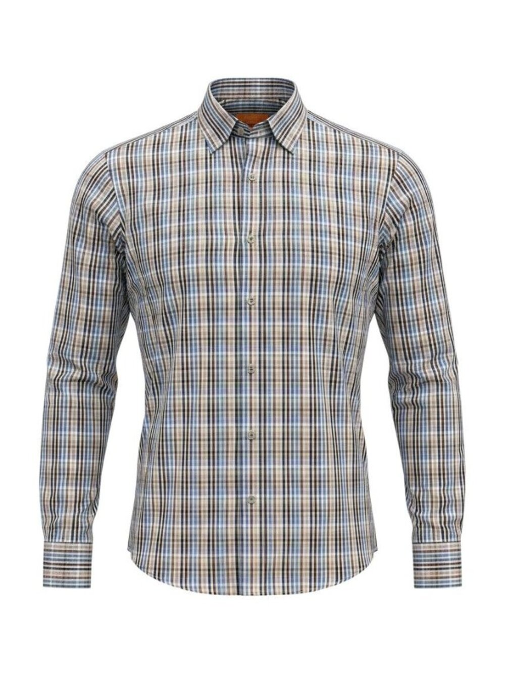 Tallia Mens Plaid Button-Up Shirt Long Sleeve Medium 15.5 Multicolor